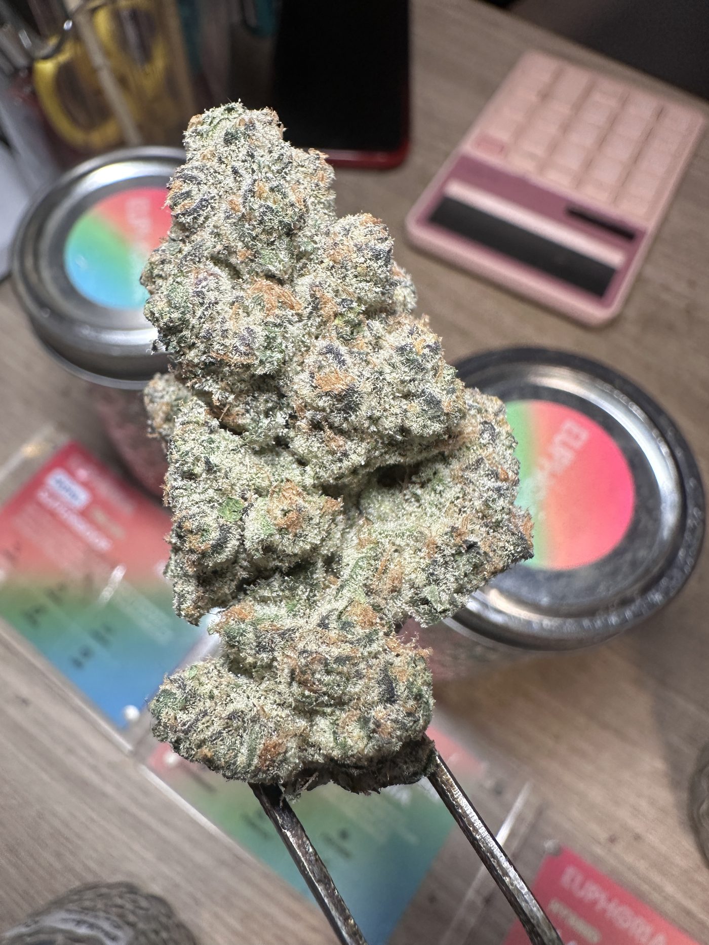 Close-up of a cannabis flower bud at Euphoria dispensary in Bangkok